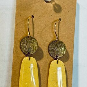 Gold and Yellow Dangle Earrings